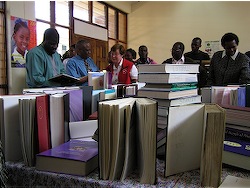 Donated nursing textbooks delivered by the Malawi Project